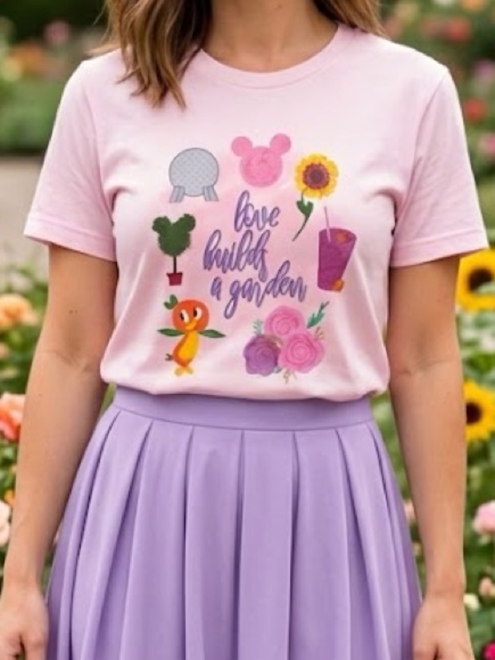 Love Builds a Garden Flower & Garden Festival Epcot Disney Pink Graphic Tee